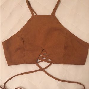 Suede Crop Top